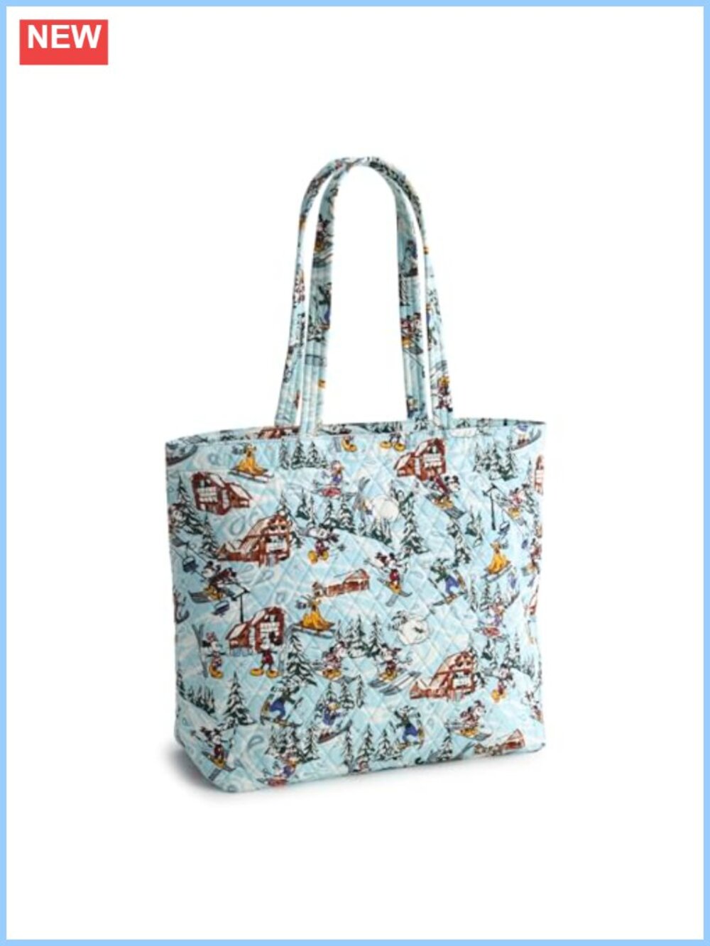 Quilted Cotton Tote Bag with Pockets and Zip Closure